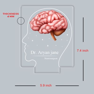 Personalized Neurosurgeon LED Night Light, Brain Design, 3D Illusion Lamp with Warm White Light & USB Powered Gift for Gift for Neurologist, Psychology Student, Psychologist